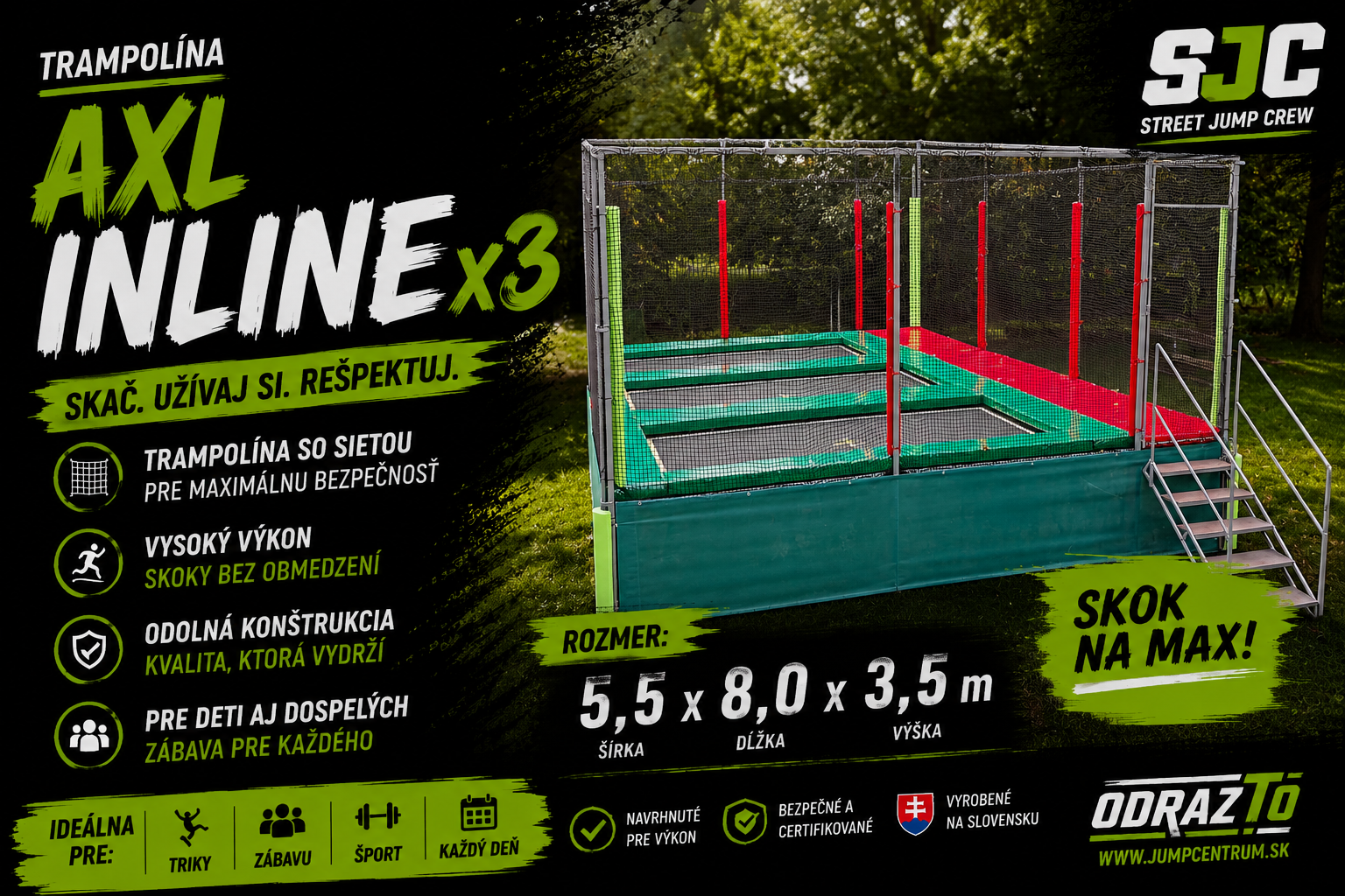 BANER Trampolina Ix3 550x800x350cm